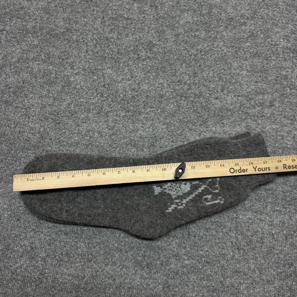 Siberia Socks Mens One Size Gray Wool Mid Calf Fish Graphic Thermal Winter